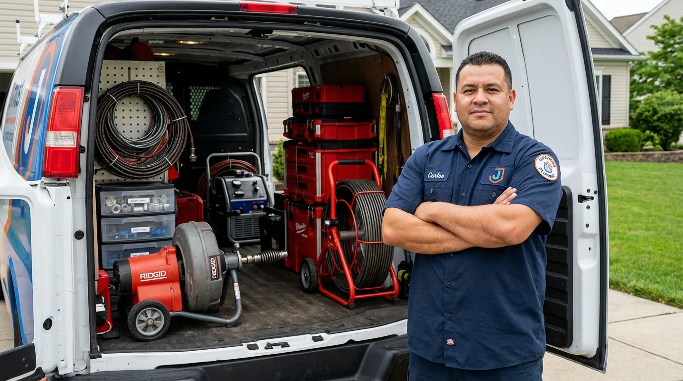Professional drain cleaning equipment and Johns Plumbing LLC plumber in Seaside